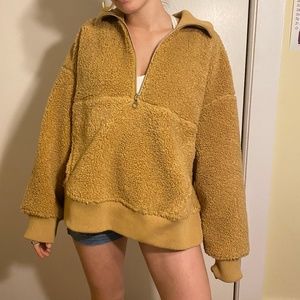 Brown Oversized Teddy Sweatshirt